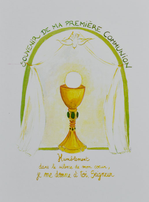 Carte Souvenir de Première Communion - Vert (pic 2)