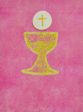 Carte de Communion - Calice de Vie Rose (pic 1)