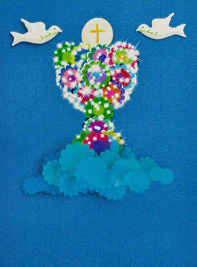 Image de Communion - Calice de Vie et Fleurs (pic 1)