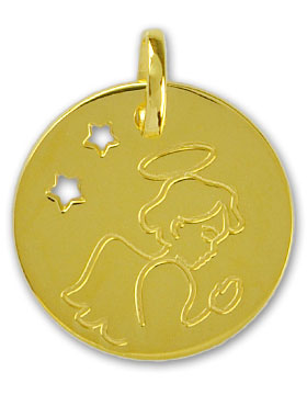 Médaille de Baptême Ange-Gardien en Or 375/1000 (pic 1)
