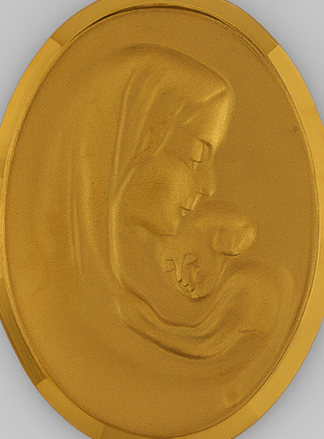 Médaille Vierge à L'Enfant Jésus en Or 375/1000 (pic 2)