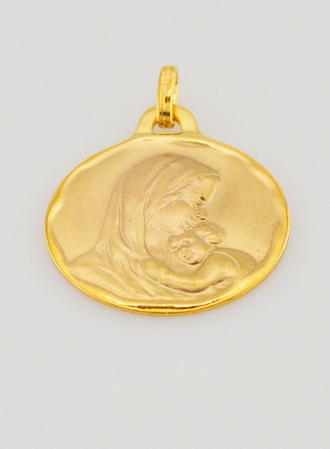 Médaille de Baptême Vierge à L'Enfant Jésus en Or (pic 2)
