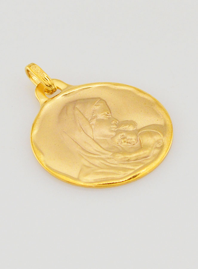 Médaille de Baptême Vierge à L'Enfant Jésus en Or (pic 3)