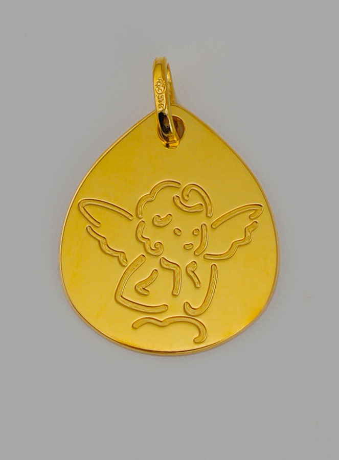 Médaille Ange Raphaël Chérubin en Or 375/1000 (pic 1)