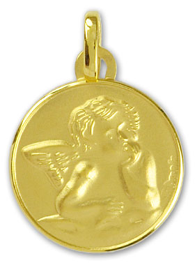 Médaille Ange Protecteur - Raphaël en Or 375/1000 (pic 1)