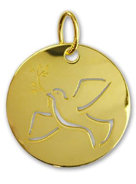 Médaille de Baptême Colombe de l'Esprit Saint en Or (pic 1)