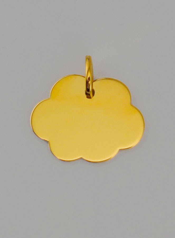 Médaille Ange Protecteur - Nuage en Or 375/1000 (pic 4)