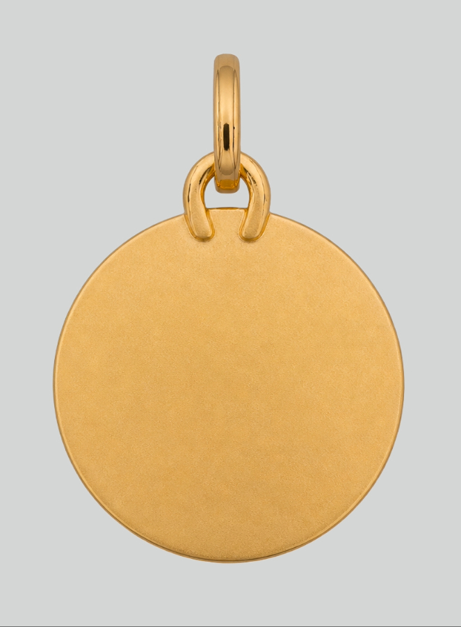 Médaille Ange-Gardien Ronde Diamantée en Or 375/1000 (pic 3)