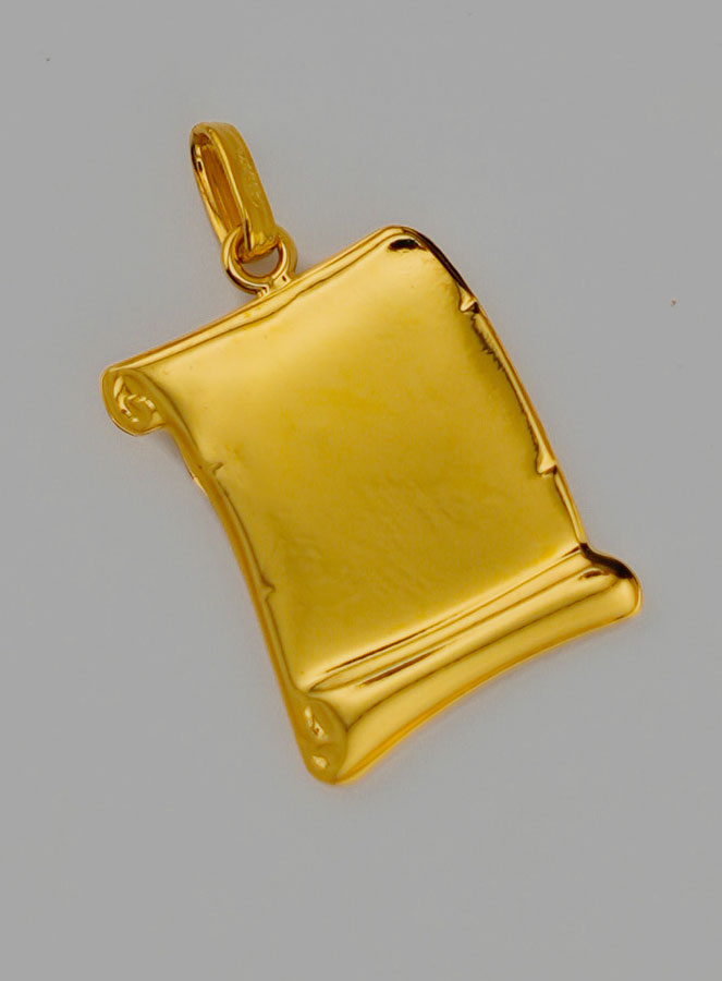 Médaille Parchemin Ange-Gardien en Or 375/1000 (pic 4)
