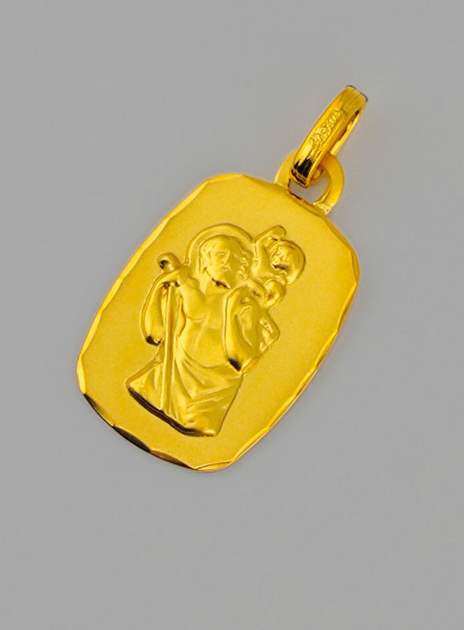 Médaille de Baptême Saint Christophe en Or 375/1000 (pic 3)