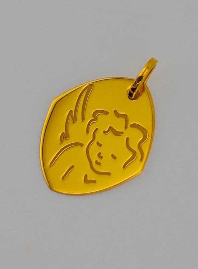 Médaille Ange Protecteur - Losange en Or 375/1000 (pic 3)