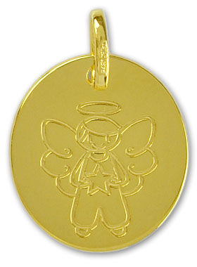 Médaille de Baptême Ange-Gardien - Garçon en Or (pic 1)