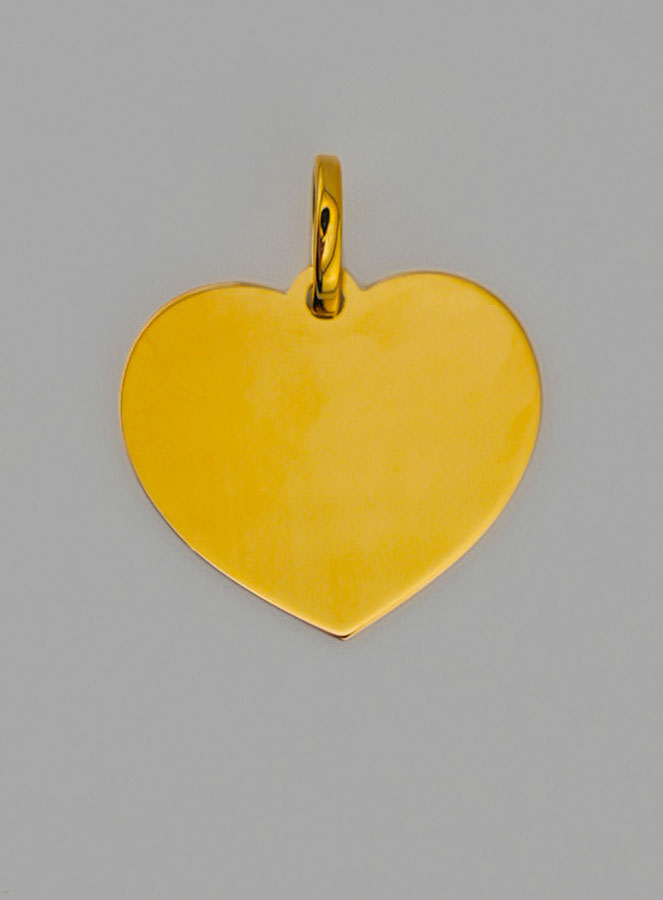 Médaille de Baptême Ange-Gardien Coeur - Fille en Or (pic 2)