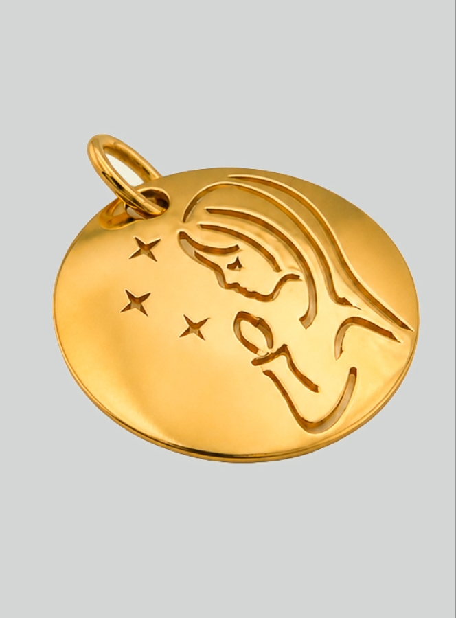 Médaille de Baptême Vierge en Prière aux étoiles en Or (pic 2)