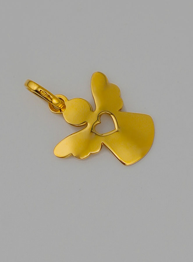Médaille Coeur Ange-gardien en Or 9 Carats (pic 2)