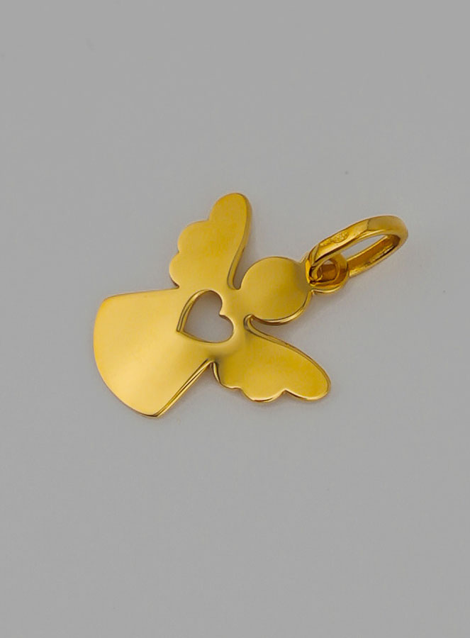 Médaille Coeur Ange-gardien en Or 9 Carats (pic 3)