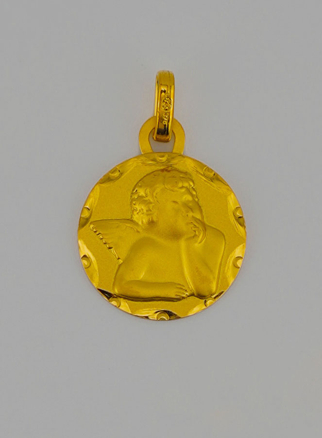 Médaille Ange Raphaël en Or 375/1000 (pic 1)