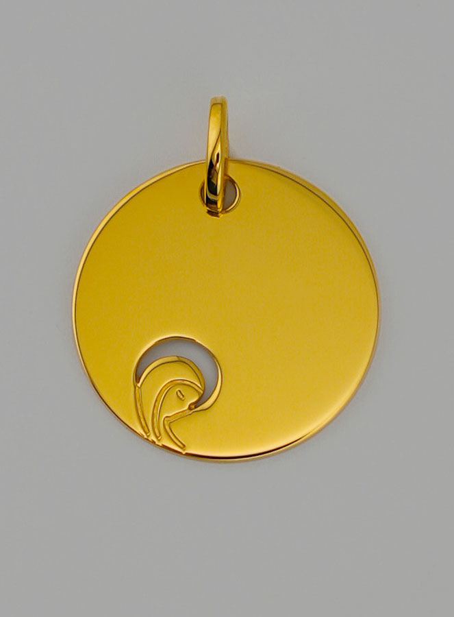 Médaille Vierge Marie Ajourée en Or (pic 1)