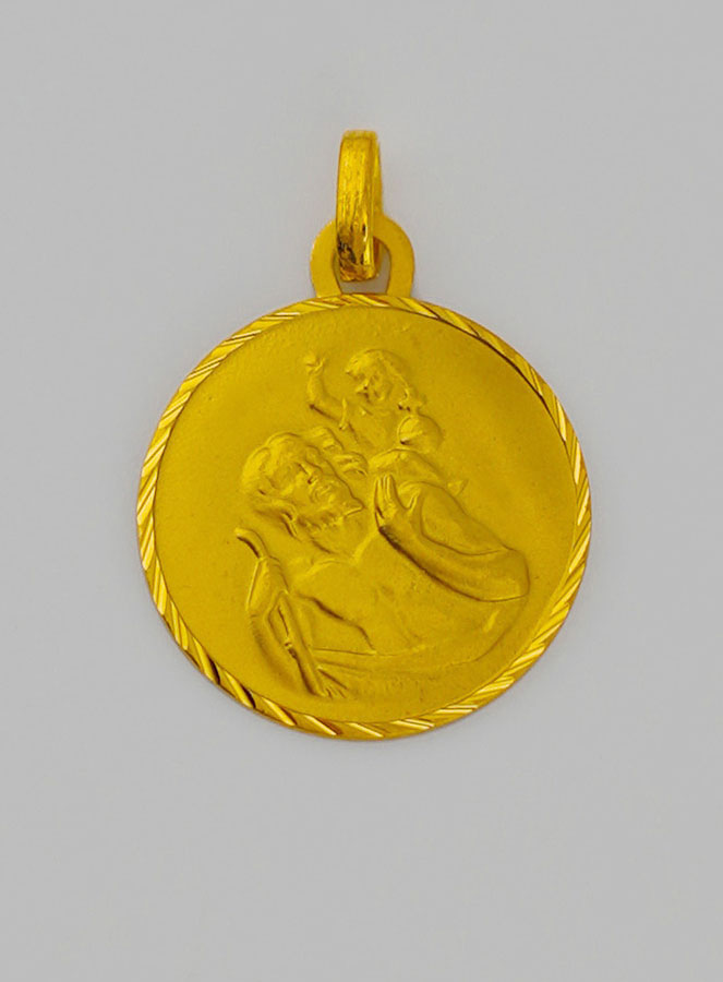 Médaille Saint Christophe en Or Jaune (pic 1)
