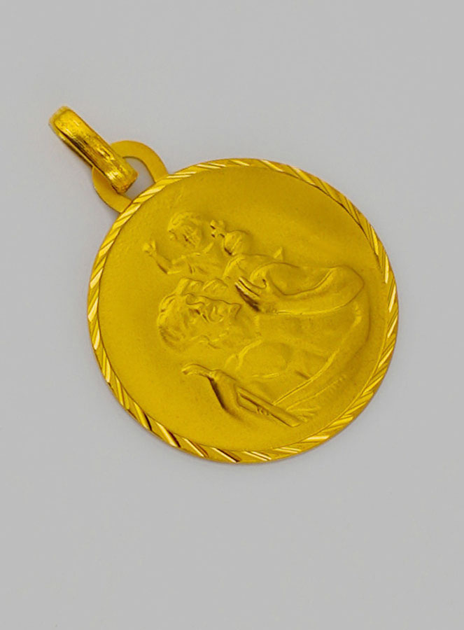 Médaille Saint Christophe en Or Jaune (pic 2)