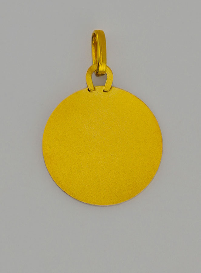 Médaille de Baptême Profil Vierge Marie au Voile en Or (pic 4)