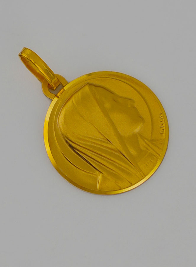 Médaille Vierge Marie au Voile Profil en Or (pic 2)