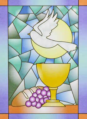 Carte de Communion - Vin et Pain de Vie - Esprit Saint (pic 1)