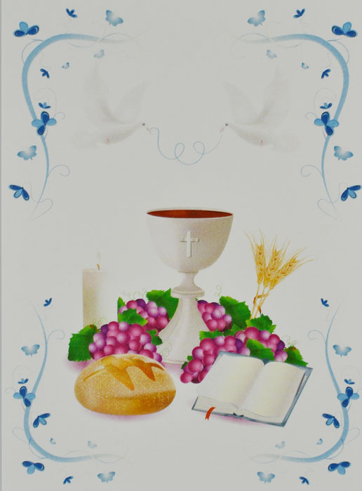 Carte de Communion - Vin et Pain de Vie - Modèle Garçon (pic 2)