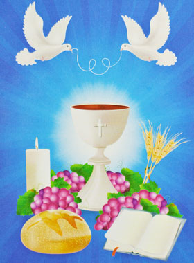 Carte de Première Communion - Miracle du Pain de Vie (pic 1)