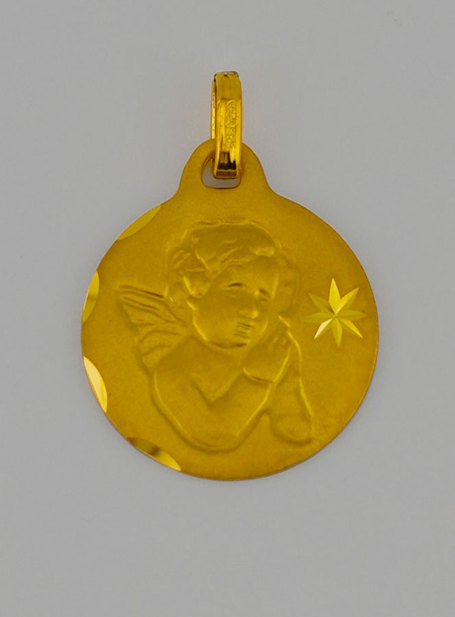 Médaille Ange-Gardien Protecteur en Prière en Or (pic 1)