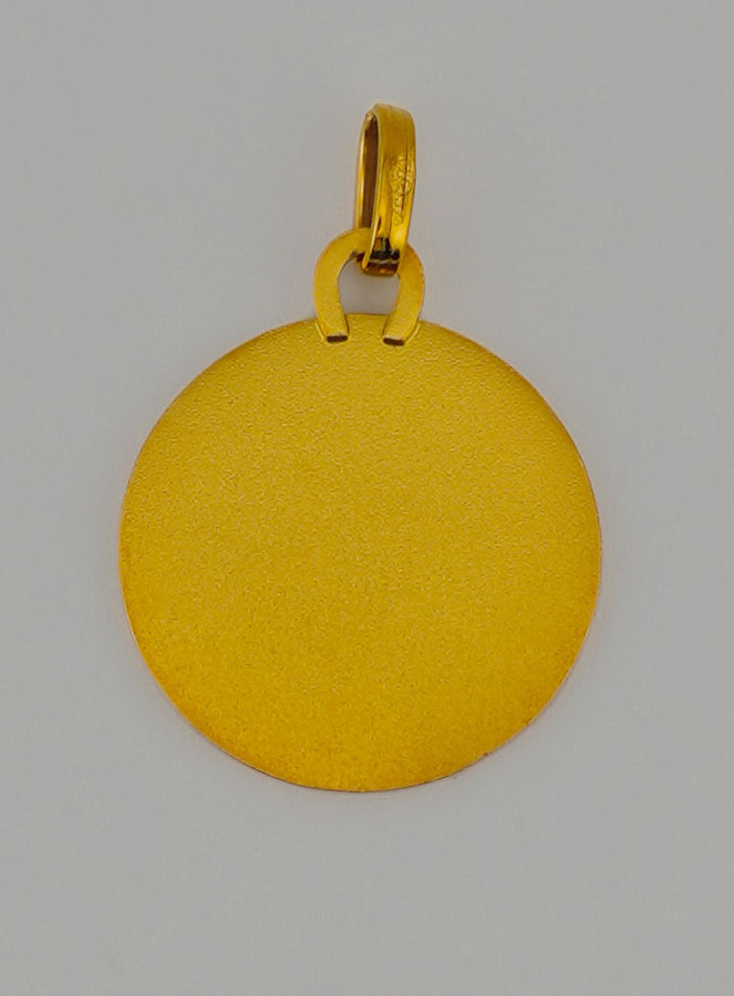 Médaille de Baptême Vierge Marie au Voile Profil Droit en Or (pic 4)