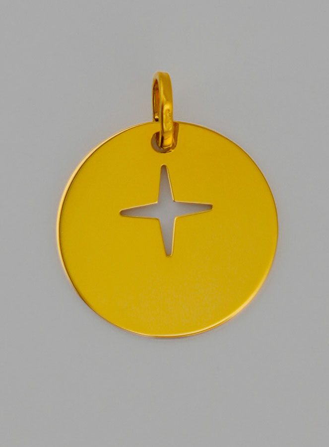 Médaille Croix de Jésus Ajourée en Or (pic 1)