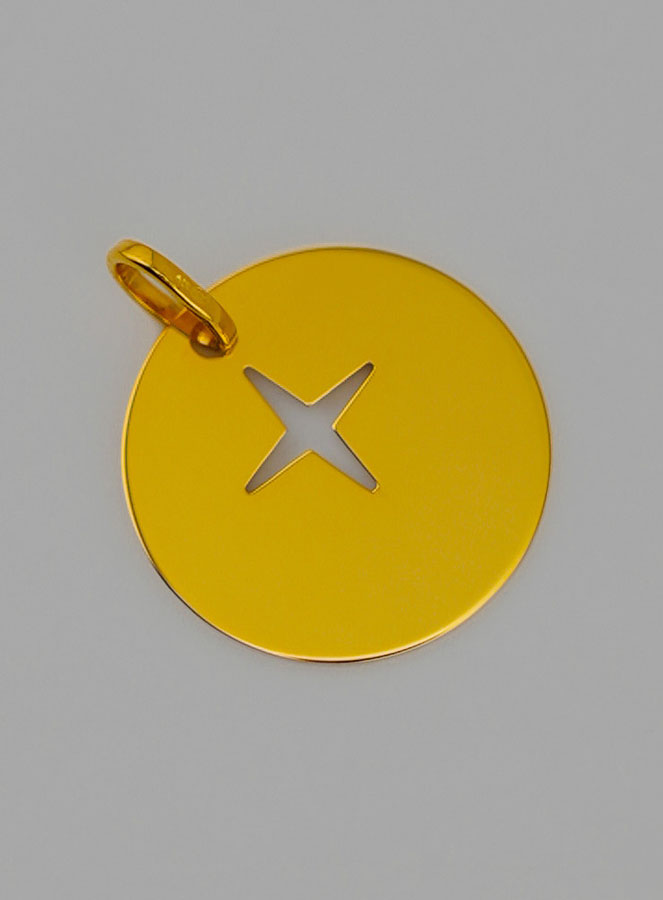 Médaille Croix de Jésus Ajourée en Or (pic 2)