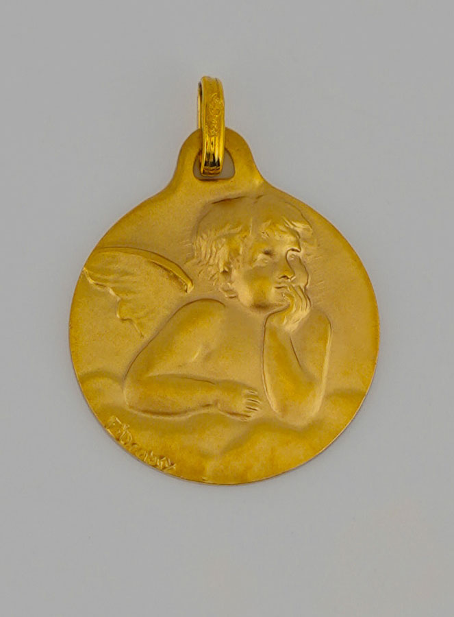 Médaille Mon Ange-Gardien Protecteur en Or (pic 1)
