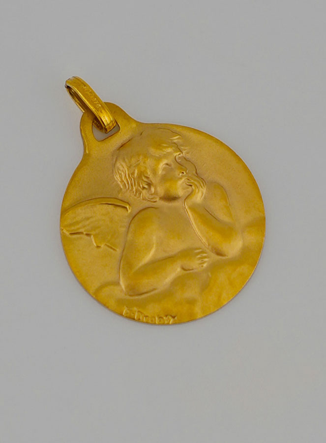 Médaille Mon Ange-Gardien Protecteur en Or (pic 2)