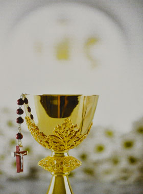 Carte de Communion - Calice Vin de Vie et Chapelet (pic 1)