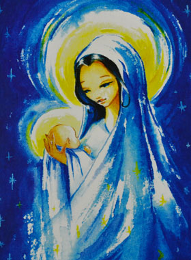 Carte de Baptême - Sainte Vierge de Tendresse (pic 1)