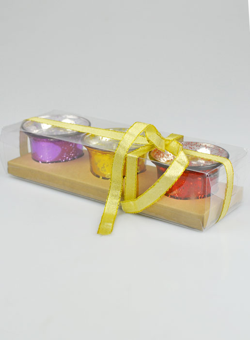 Set de 3 Bougeoirs Effet Paillette (pic 2)