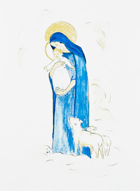 Carte de Baptême - Sainte Vierge à l'Enfant (pic 1)