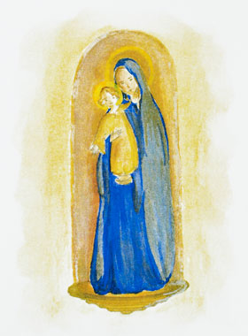 Carte de Baptême - Sainte Vierge à l'Enfant Jésus (pic 1)