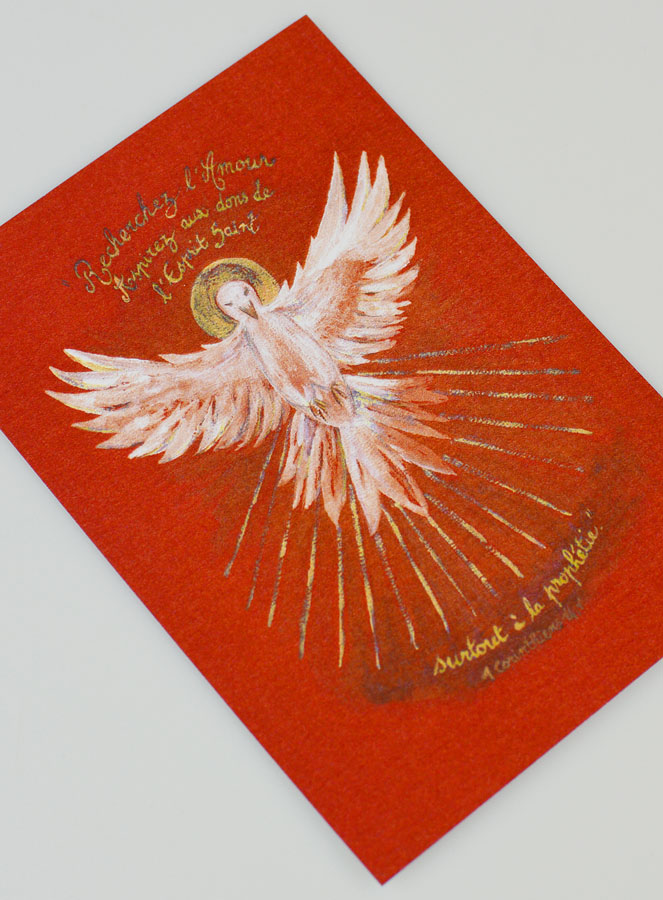 Carte de Confirmation Modèle Rouge - Colombe de l'Esprit Saint (pic 3)