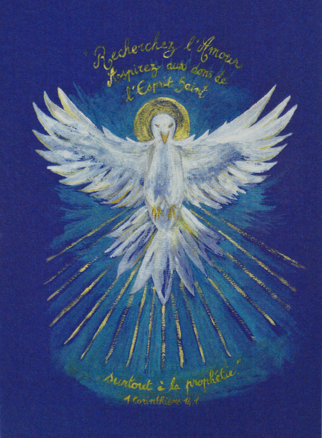 Carte de Confirmation Modèle Bleu - Colombe de l'Esprit Saint (pic 1)