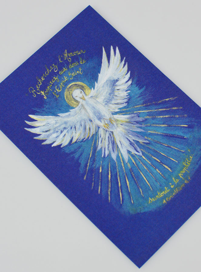 Carte de Confirmation Modèle Bleu - Colombe de l'Esprit Saint (pic 3)