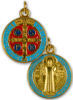 Médaille de Saint Benoit Métal Doré - 2.1 cm (pic 1)
