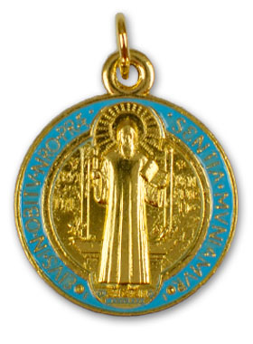 Médaille de Saint Benoit Métal Doré - 2.1 cm (pic 2)