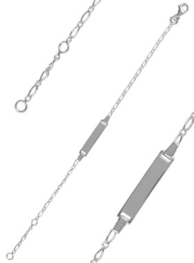 Gourmette de Baptême Bébé en Argent 925/1000 - 15 cm (pic 1)