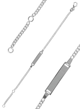 Gourmette de Baptême Bébé en Argent Massif 925/1000 - 15 cm (pic 1)