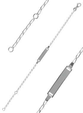 Bracelet de Baptême Bébé en Argent 925/1000 - Maille Cheval (pic 1)