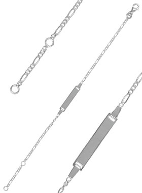 Bracelet de Baptême Bébé en Argent 925/1000 - Maille Figaro (pic 1)