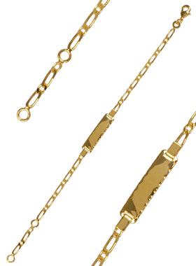 Bracelet de Baptême Bébé en Plaqué Or 18k - Maille Cheval (pic 1)